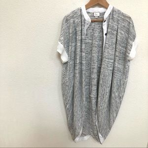 ANTHROPOLOGIE 9-H15 STCL Heather Gray Buttons Up Long Cardigan DUSTER Sz XS